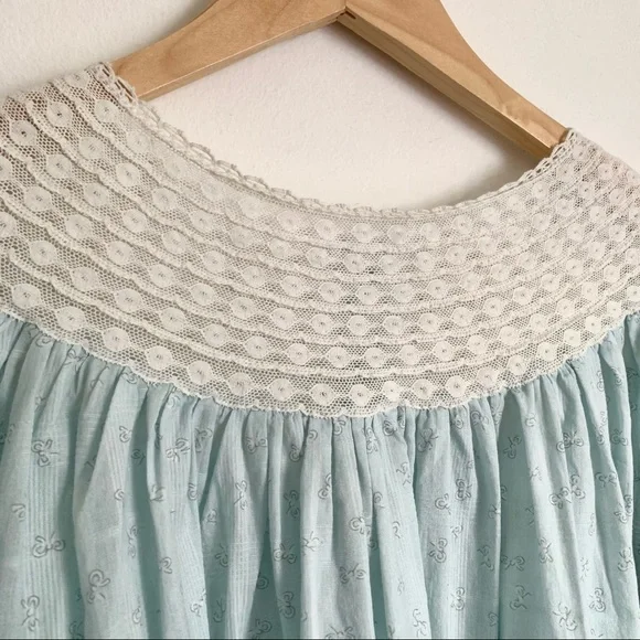 LoveShackFancy Light Blue Puff Sleeve Blouse - Picture 8 of 13